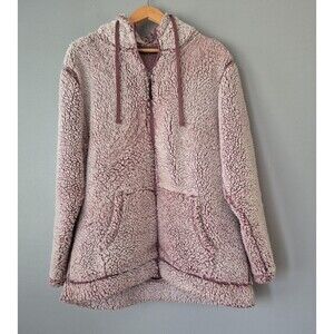 Stillwater Supply Co Burgundy Sherpa Long Sleeve Full Zip Jacket Womens XL